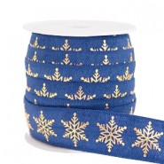 Elastisches Band 15mm snowflake Dark blue